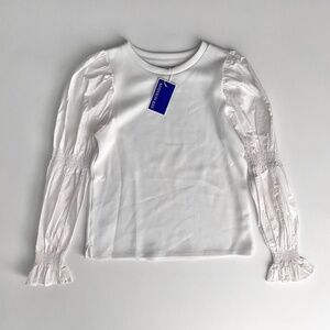 Addison Bay Nwt White Soft Luxe Prep Pullover Sweatshirt